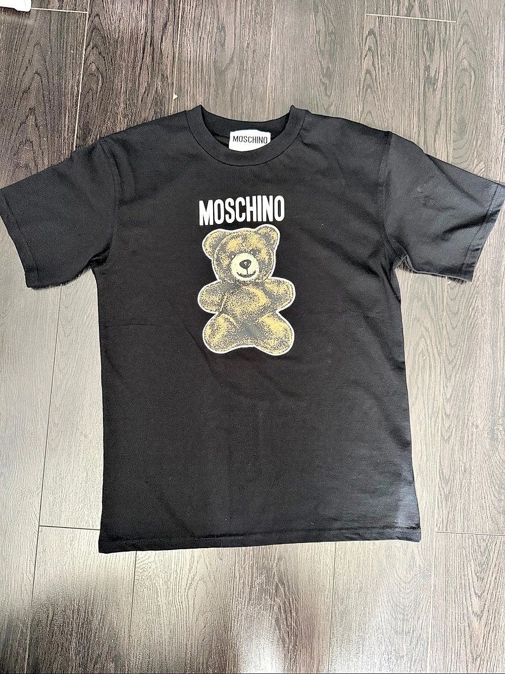 Moschino Teddy Bear Graphic T-Shirt Black & Brown Medium